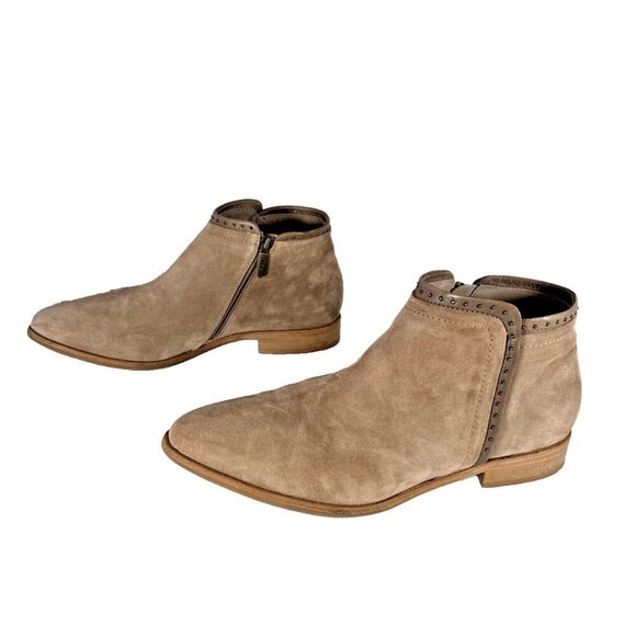 ITALEAU Miralda Beige Studded Waterproof Side Zip Ankle Booties EU 39 US 8.5 - Picture 3 of 14